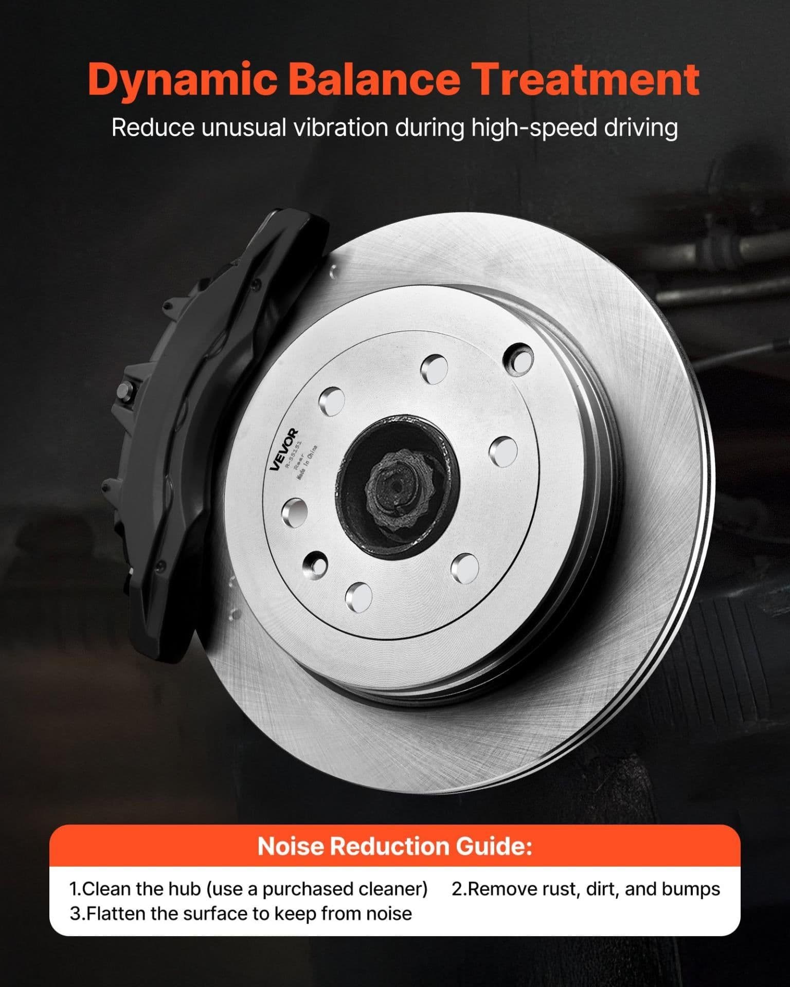image-VEVOR Front & Rear Brake Kit Compatible with 2008-2017 Buick Enclave, 2009-2017 Chevrolet Traverse/2007-2010 Saturn Outlook, 2007-2016 GMC Acadia/2017 GMC Acadia Limited, Hollow Brake Rotors Pads Kit
