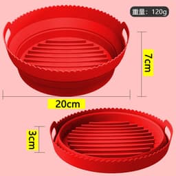image-Silicone Air Fryer Pot Round Foldable Liner Pan