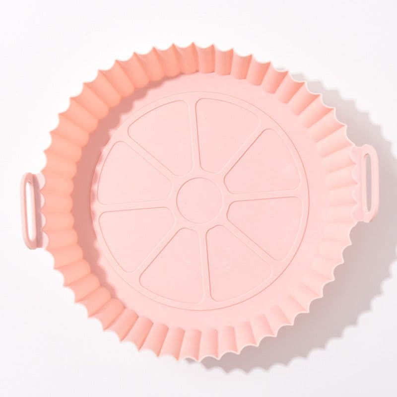 image-Silicone Air Fryer Pot Round Foldable Liner Pan