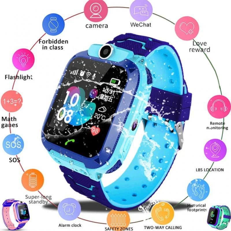 image-Q12 Kids Smart Watch 1.44" GPS Tracker Voice Chat SOS Monitor