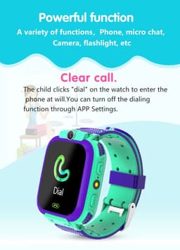 image-Q12 Kids Smart Watch 1.44" GPS Tracker Voice Chat SOS Monitor