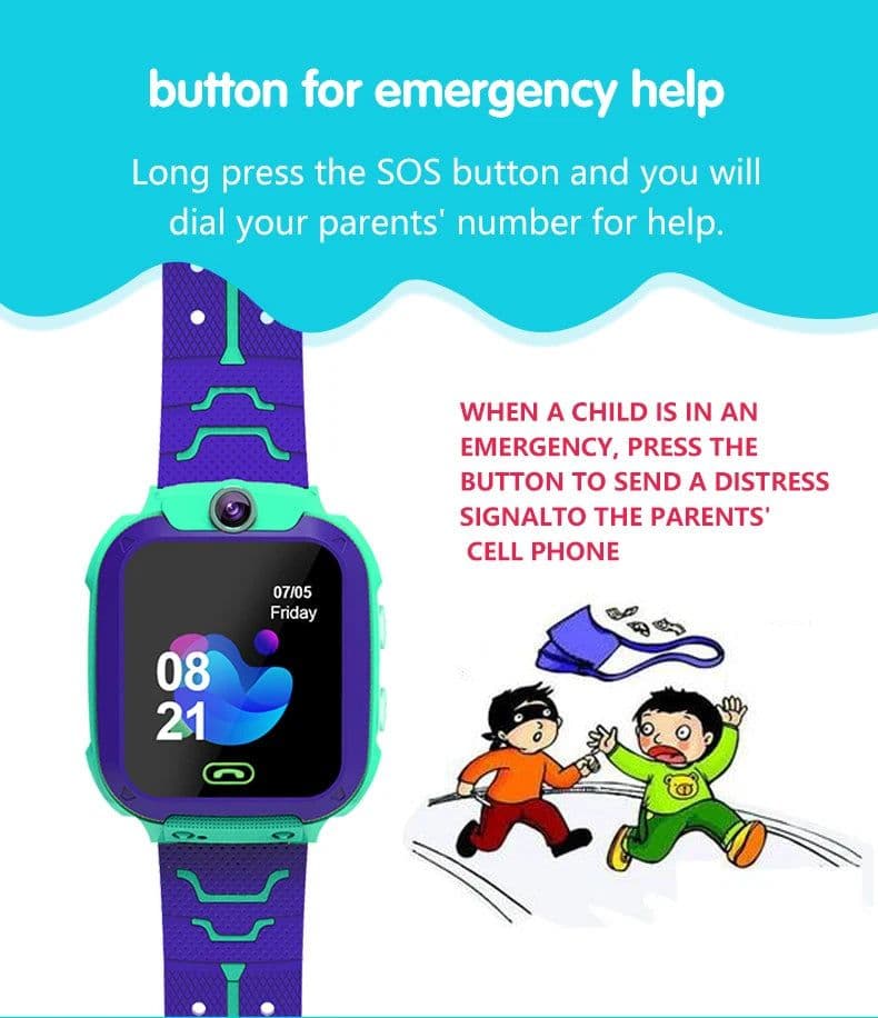 image-Q12 Kids Smart Watch 1.44" GPS Tracker Voice Chat SOS Monitor