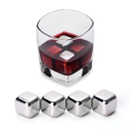 image-Stainless Steel Whiskey Ice Cubes 8-Piece Set
