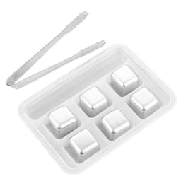 image-Stainless Steel Whiskey Ice Cubes 8-Piece Set