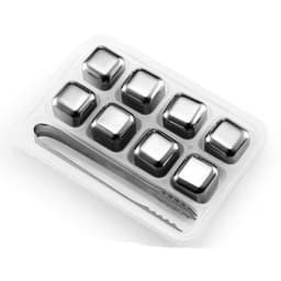 image-Stainless Steel Whiskey Ice Cubes 8-Piece Set