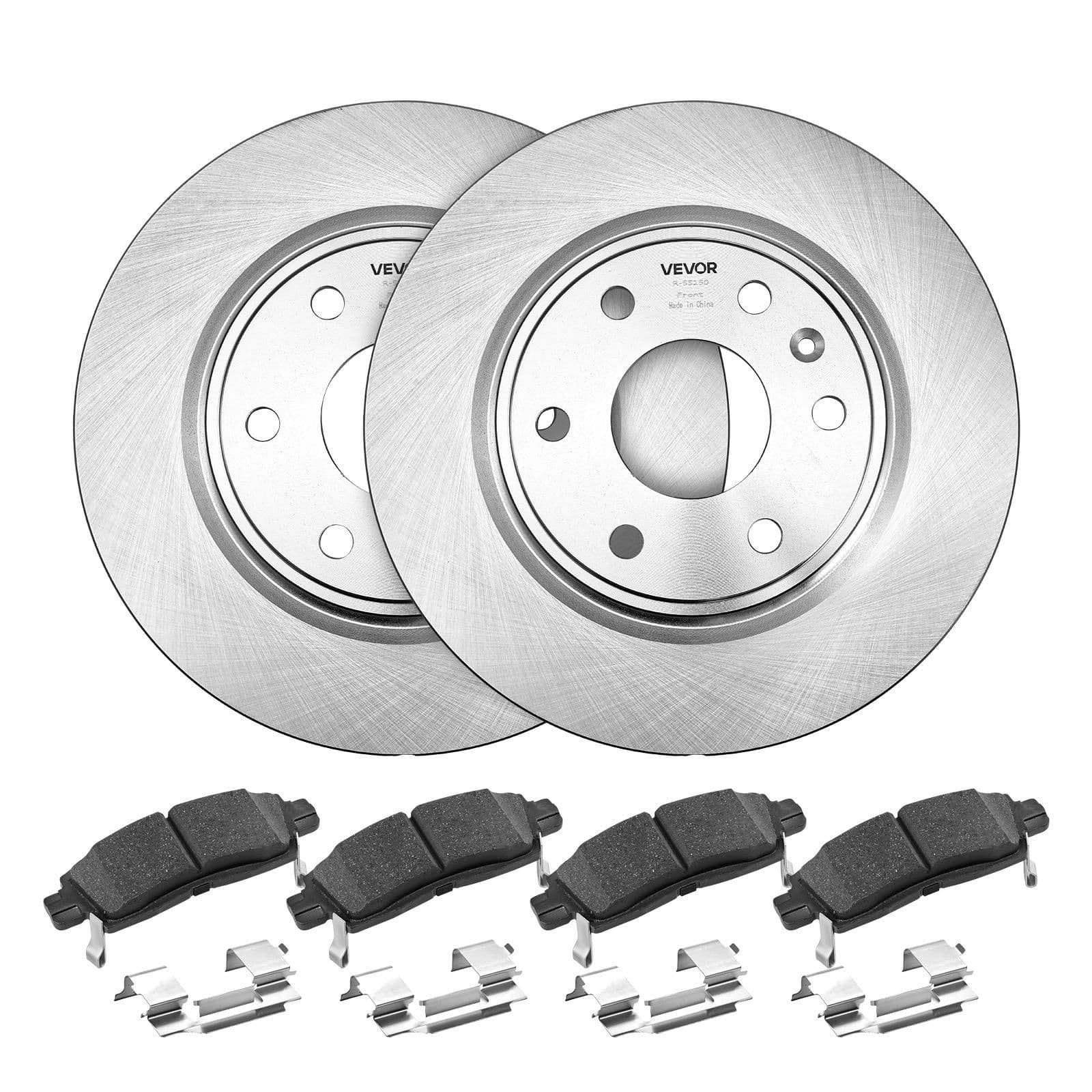 image-VEVOR Front & Rear Brake Kit Compatible with 2008-2017 Buick Enclave, 2009-2017 Chevrolet Traverse/2007-2010 Saturn Outlook, 2007-2016 GMC Acadia/2017 GMC Acadia Limited, Hollow Brake Rotors Pads Kit