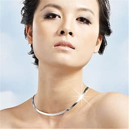 image-Silver Plated Blade Chain Necklace 55cm Geometric Style Unisex