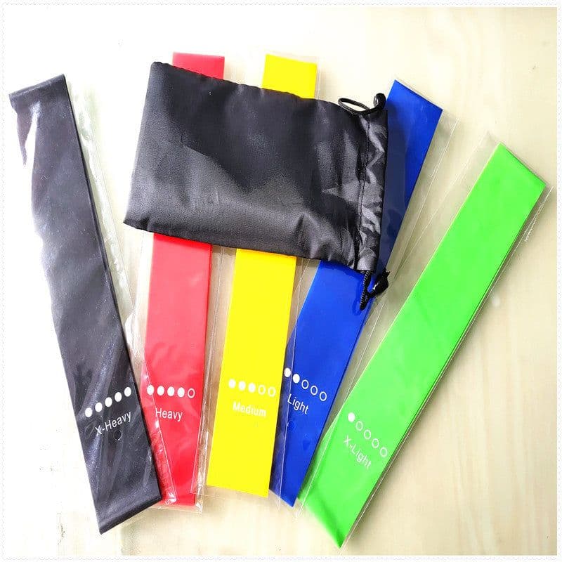 image-Zhongchen 5 Piece Resistance Band Set TPR Fitness Yoga Stretch Rings