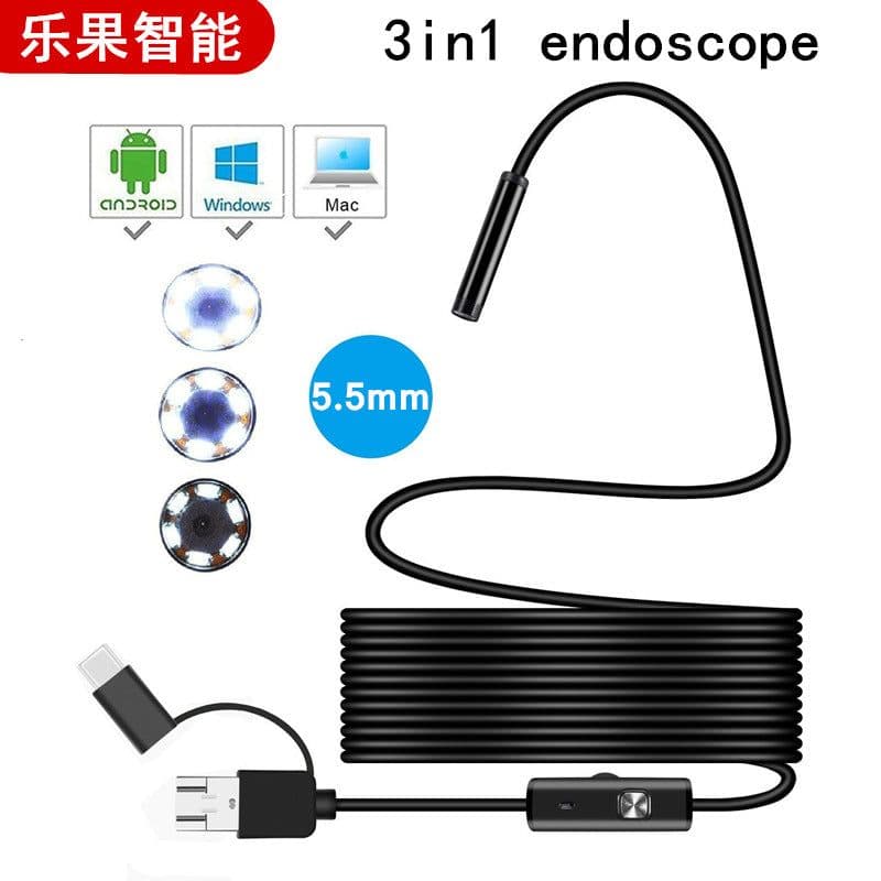 image-USB Endoscope Camera 5.5mm IP67 Waterproof 2M Industrial Inspection