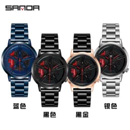 image-Sanda 1040 Men's Quartz Watch Steel Band Waterproof 30M