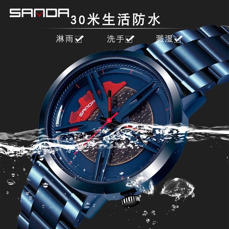 image-Sanda 1040 Men's Quartz Watch Steel Band Waterproof 30M