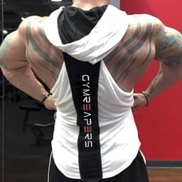 image-Men's Sports Vest Hoodie Sleeveless Pullover Fitness Training Top