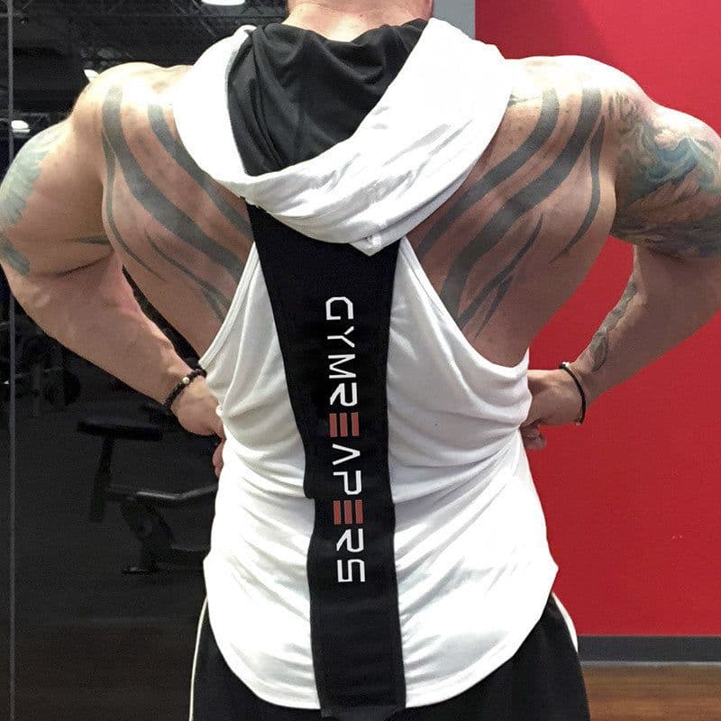 image-Men's Sports Vest Hoodie Sleeveless Pullover Fitness Training Top