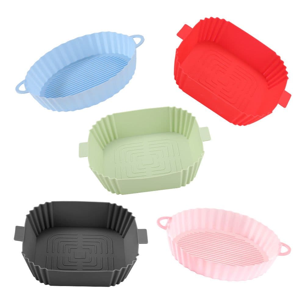 image-Air Fryer Silicone Baking Mat Pan Square Round Heat Resistant