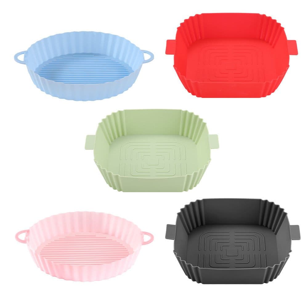 image-Air Fryer Silicone Baking Mat Pan Square Round Heat Resistant
