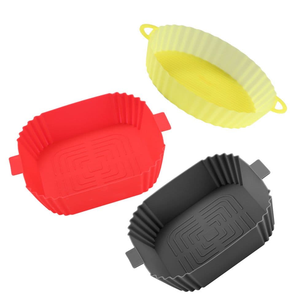 image-Air Fryer Silicone Baking Mat Pan Square Round Heat Resistant