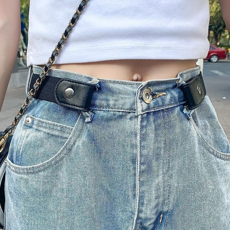 image-Elastic No-Buckle Invisible Belt for Women Jeans 130cm