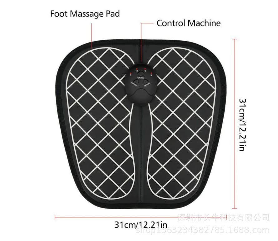 image-Long cow EMS Rechargeable Mini Foot Massager Portable Pulse Pad