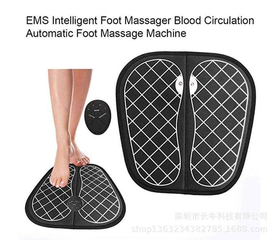 image-Long cow EMS Rechargeable Mini Foot Massager Portable Pulse Pad