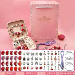 image-Children's DIY Bracelet Making Kit Gold 66 Piece Set