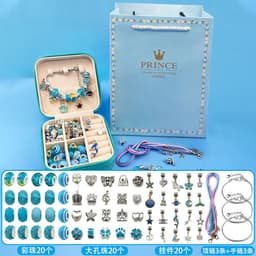 image-Children's DIY Bracelet Making Kit Gold 66 Piece Set