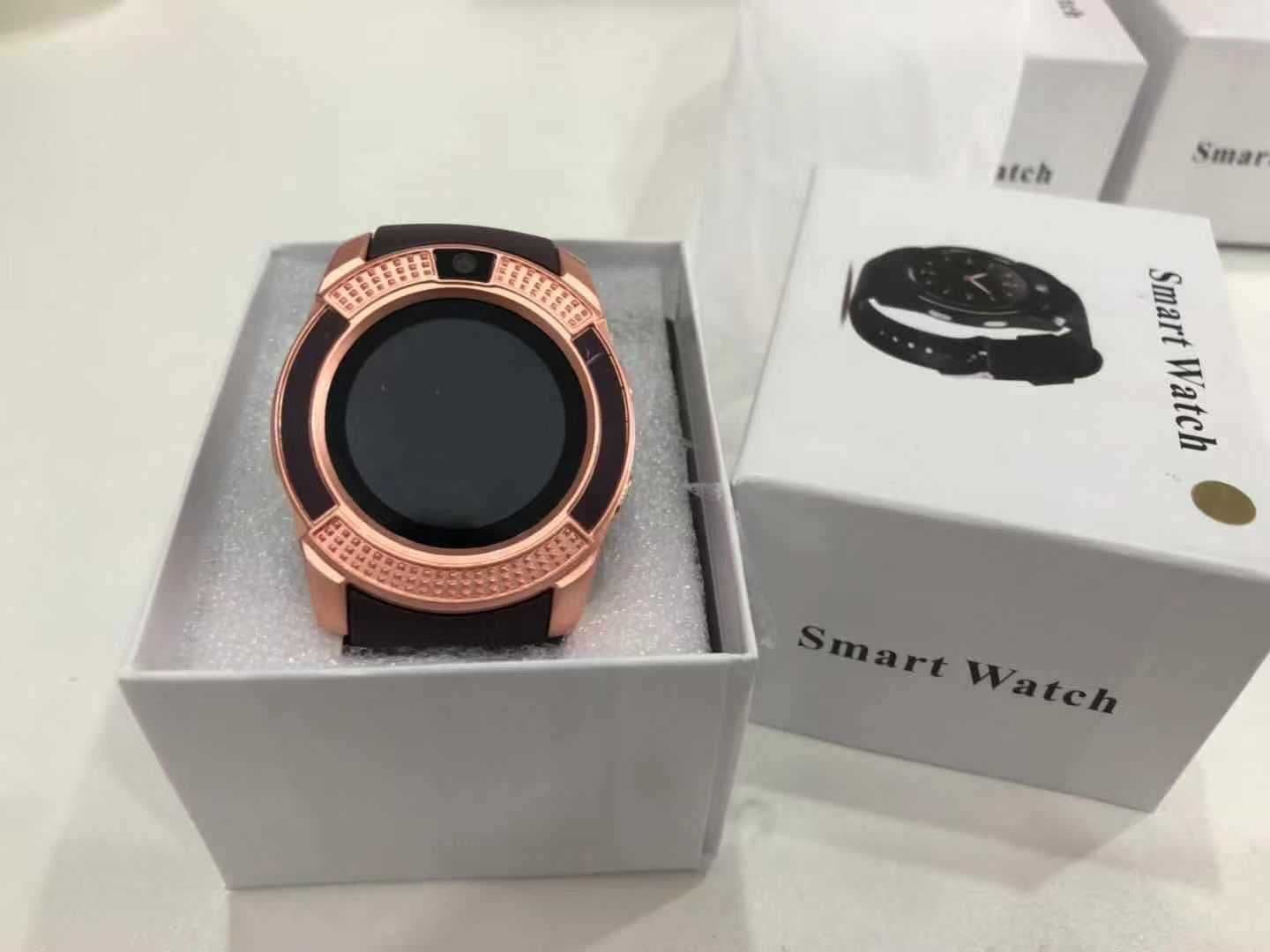 image-V8 Smart Watch 1.44" Round Screen Bluetooth Camera Android Green