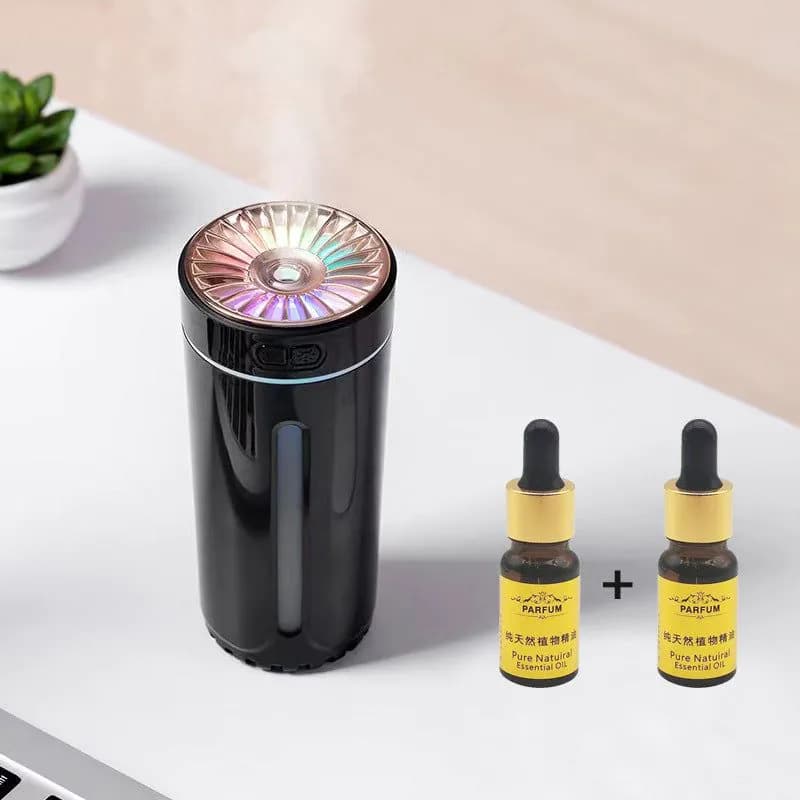 image-Portable Car Humidifier Aroma Diffuser with LED Night Light