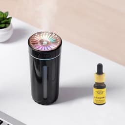image-Portable Car Humidifier Aroma Diffuser with LED Night Light