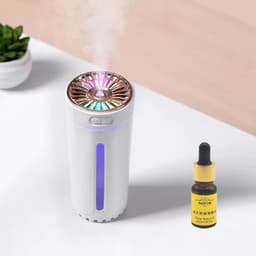 image-Portable Car Humidifier Aroma Diffuser with LED Night Light