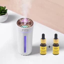 image-Portable Car Humidifier Aroma Diffuser with LED Night Light