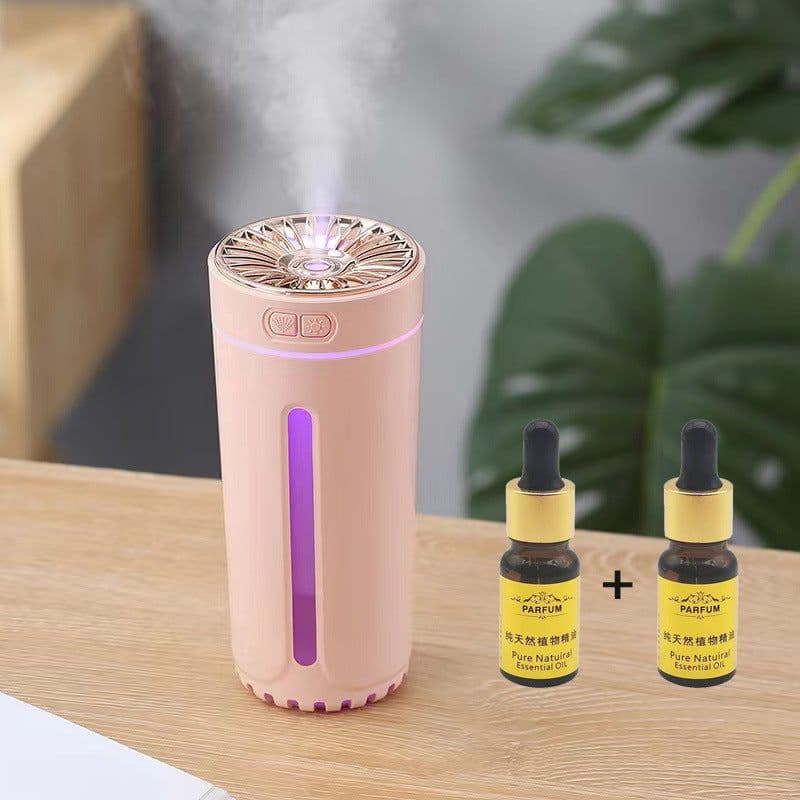 image-Portable Car Humidifier Aroma Diffuser with LED Night Light