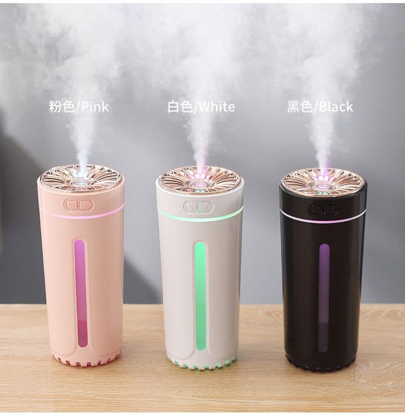 image-Portable Car Humidifier Aroma Diffuser with LED Night Light