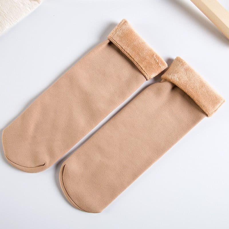 image-Women's Thickened Fleece Floor Socks Winter Warm Boot Socks Brown