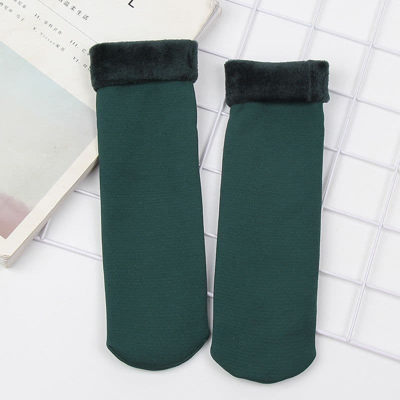 image-Women's Thickened Fleece Floor Socks Winter Warm Boot Socks Brown