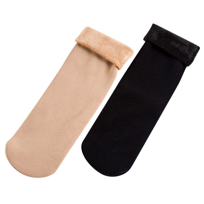 image-Women's Thickened Fleece Floor Socks Winter Warm Boot Socks Brown