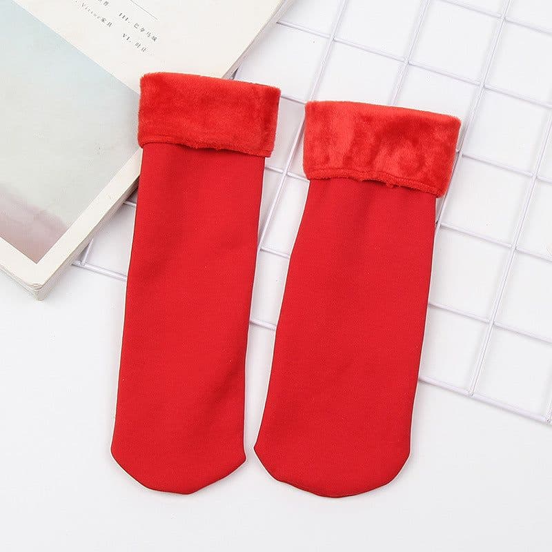 image-Women's Thickened Fleece Floor Socks Winter Warm Boot Socks Brown