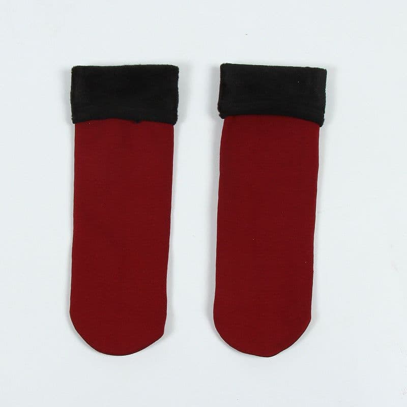 image-Women's Thickened Fleece Floor Socks Winter Warm Boot Socks Brown