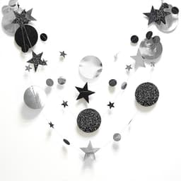 image-Kasa Decor Gold Silver Star Disc Paper Garland 4M Party Decoration