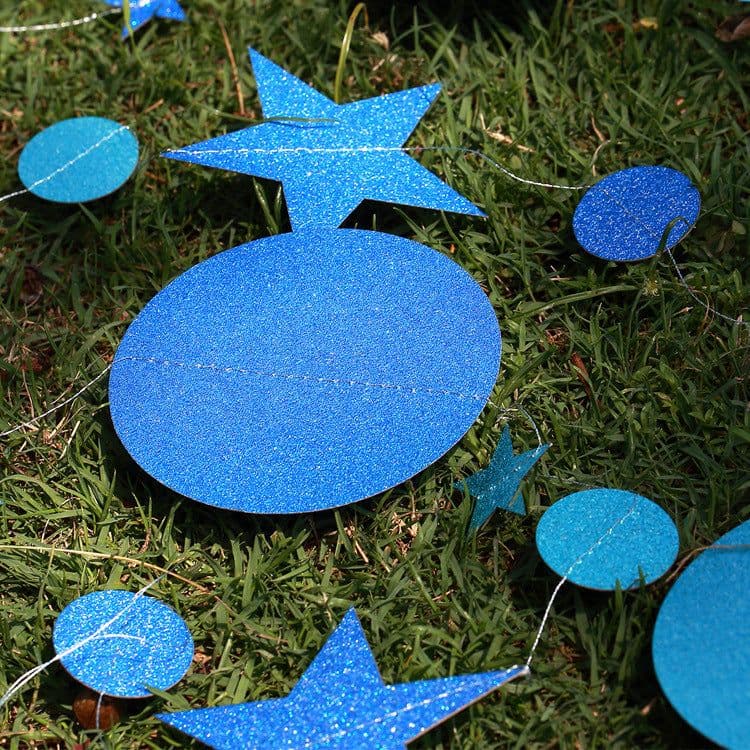 image-Kasa Decor Gold Silver Star Disc Paper Garland 4M Party Decoration