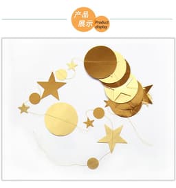 image-Kasa Decor Gold Silver Star Disc Paper Garland 4M Party Decoration