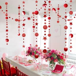 image-Kasa Decor Gold Silver Star Disc Paper Garland 4M Party Decoration