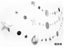 image-Kasa Decor Gold Silver Star Disc Paper Garland 4M Party Decoration