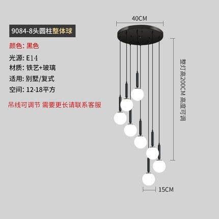 image-Nordic Glass Chandelier Single Head Aluminum Golden Bedroom Lamp