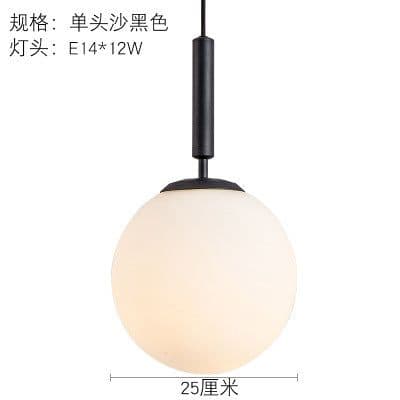 image-Nordic Glass Chandelier Single Head Aluminum Golden Bedroom Lamp