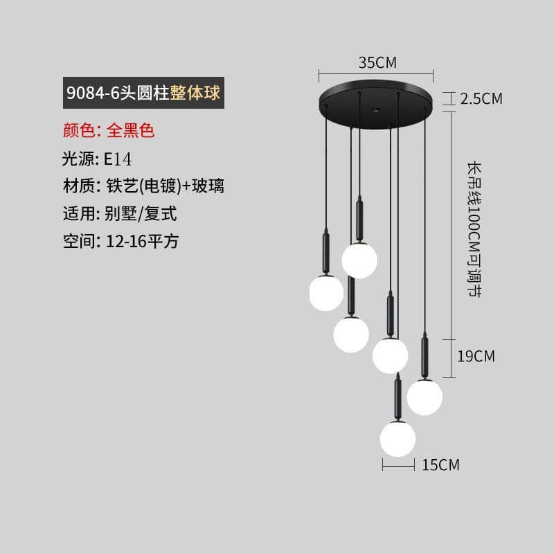 image-Nordic Glass Chandelier Single Head Aluminum Golden Bedroom Lamp