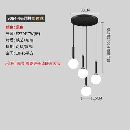 image-Nordic Glass Chandelier Single Head Aluminum Golden Bedroom Lamp