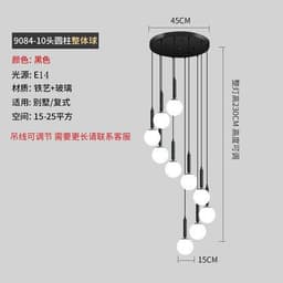 image-Nordic Glass Chandelier Single Head Aluminum Golden Bedroom Lamp