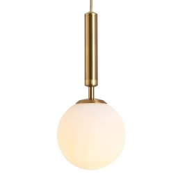 image-Nordic Glass Chandelier Single Head Aluminum Golden Bedroom Lamp
