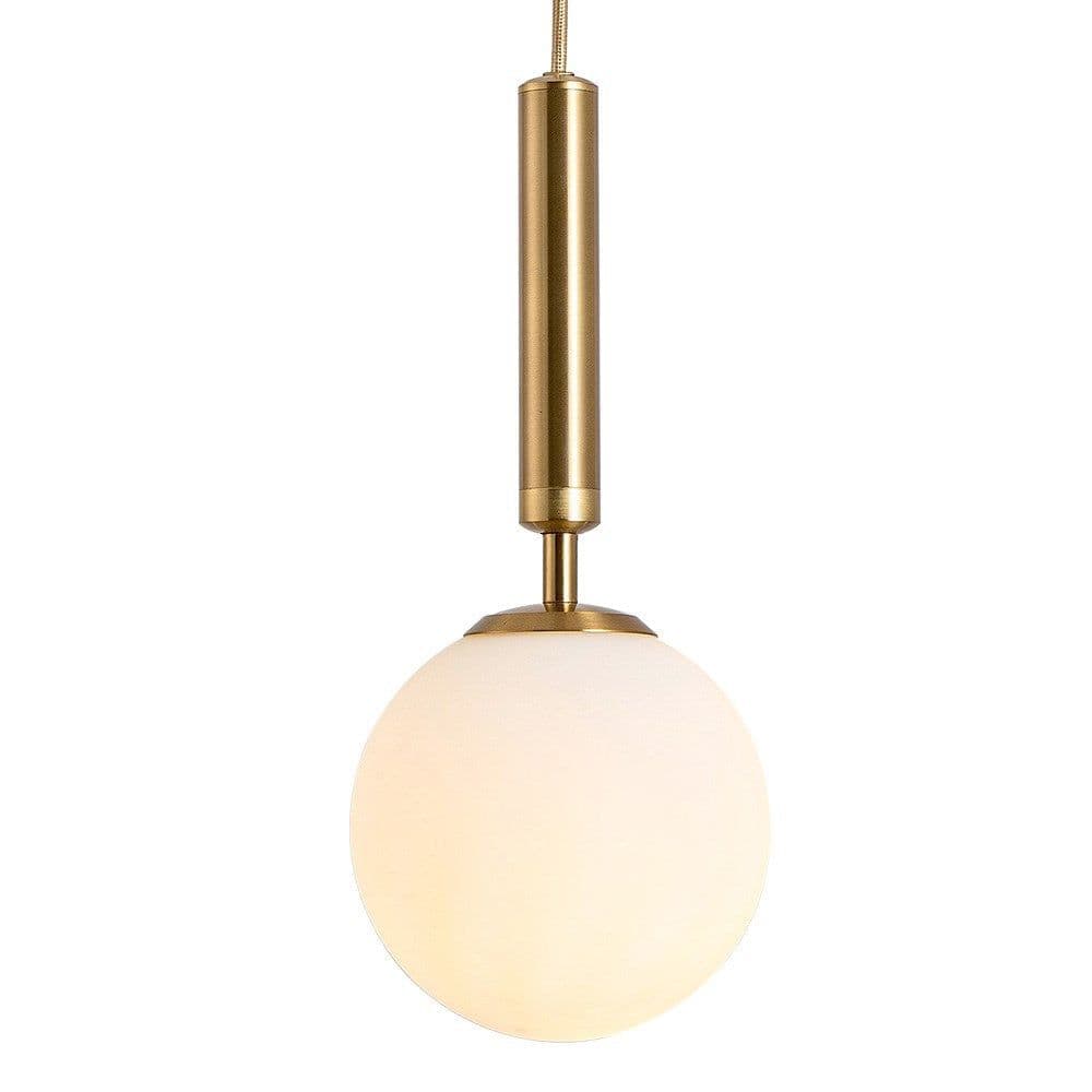 image-Nordic Glass Chandelier Single Head Aluminum Golden Bedroom Lamp