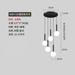 image-Nordic Glass Chandelier Single Head Aluminum Golden Bedroom Lamp